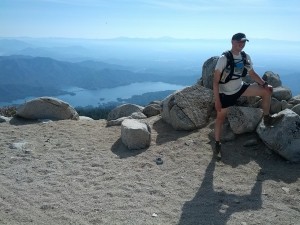 On top of Shasta Bally, Whiskeytown Lake below. Photo by Sean Ranney.